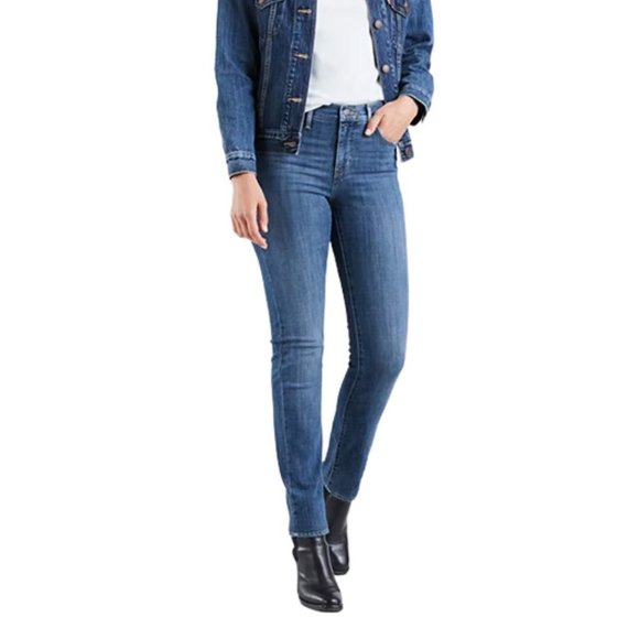 Levi's Denim - Levi's Womens 312 Shaping Slim Jeans Mid Rise Whisker Denim Medium Wash Size 33